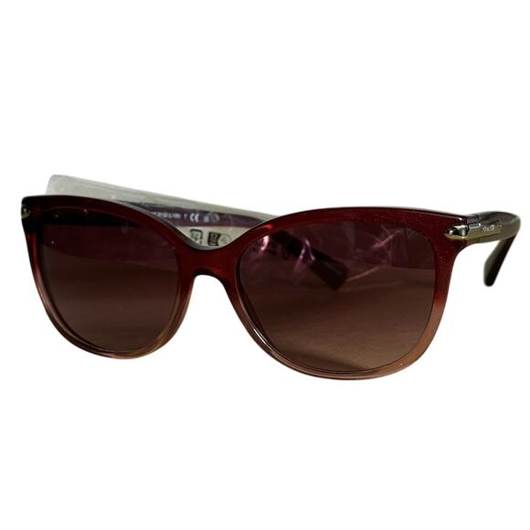 Coach HC8132 Cat Eye Women\'s Sunglasses Shimmer Burgundy Pink Gradient 57X17mm main image 4